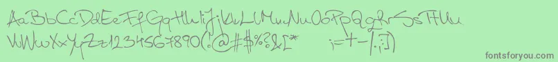 AspadesRegular-Schriftart – Graue Schriften auf grünem Hintergrund