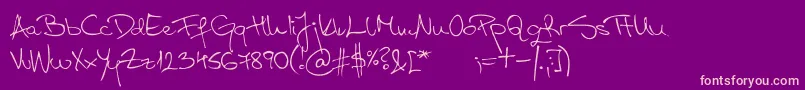 Czcionka AspadesRegular – różowe czcionki na fioletowym tle