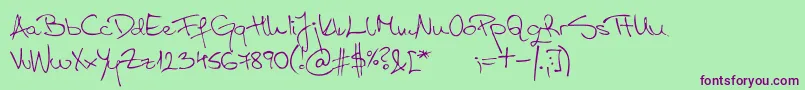 AspadesRegular Font – Purple Fonts on Green Background