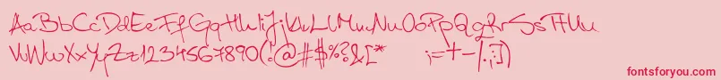 AspadesRegular Font – Red Fonts on Pink Background