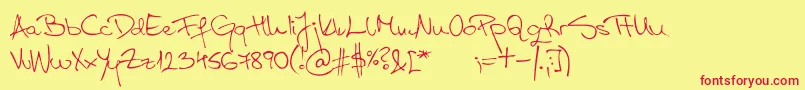 Шрифт AspadesRegular – красные шрифты на жёлтом фоне