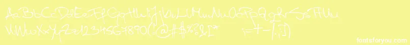 フォントAspadesRegular – 黄色い背景に白い文字