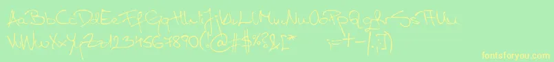 Шрифт AspadesRegular – жёлтые шрифты на зелёном фоне