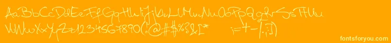 AspadesRegular-Schriftart – Gelbe Schriften auf orangefarbenem Hintergrund