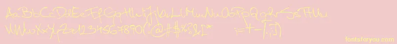 fuente AspadesRegular – Fuentes Amarillas Sobre Fondo Rosa
