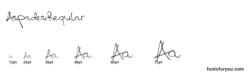 Tamanhos de fonte AspadesRegular