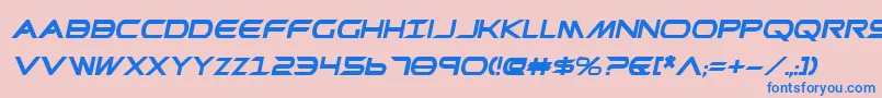 フォントPrometheanBoldItalic – ピンクの背景に青い文字