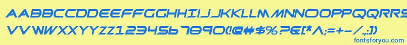 PrometheanBoldItalic Font – Blue Fonts on Yellow Background