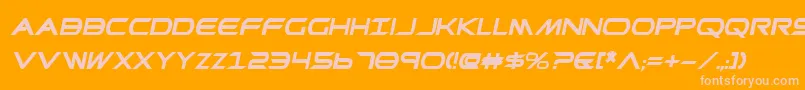 PrometheanBoldItalic-Schriftart – Rosa Schriften auf orangefarbenem Hintergrund