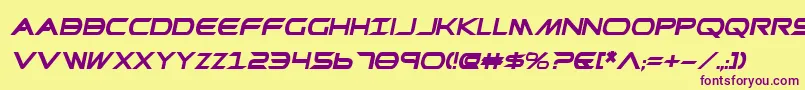 PrometheanBoldItalic Font – Purple Fonts on Yellow Background