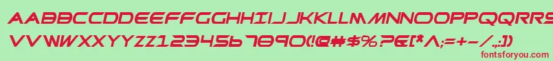 PrometheanBoldItalic Font – Red Fonts on Green Background