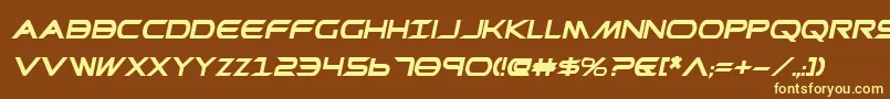 PrometheanBoldItalic Font – Yellow Fonts on Brown Background