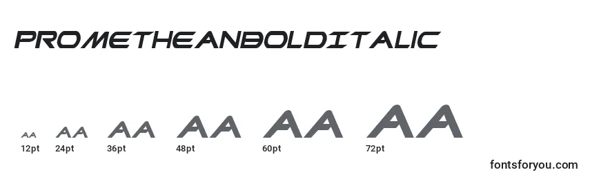 PrometheanBoldItalic Font Sizes