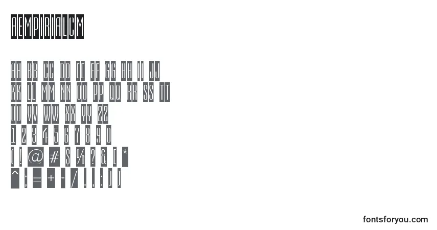 Czcionka AEmpirialcm – alfabet, cyfry, specjalne znaki