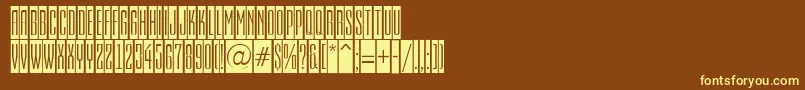 AEmpirialcm-fontti – keltaiset fontit ruskealla taustalla