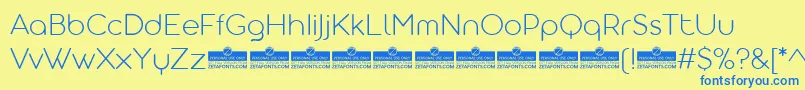 AristotelicaDisplayExtralightTrial Font – Blue Fonts on Yellow Background