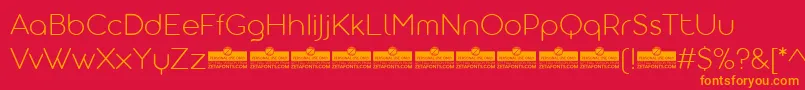AristotelicaDisplayExtralightTrial Font – Orange Fonts on Red Background