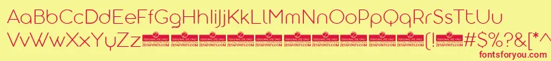 AristotelicaDisplayExtralightTrial Font – Red Fonts on Yellow Background