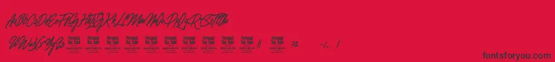 ClovvoPersonalUse Font – Black Fonts on Red Background