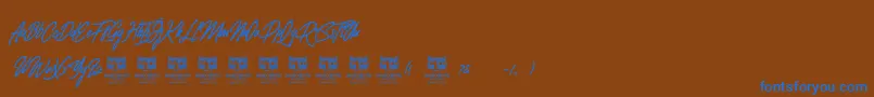 ClovvoPersonalUse Font – Blue Fonts on Brown Background