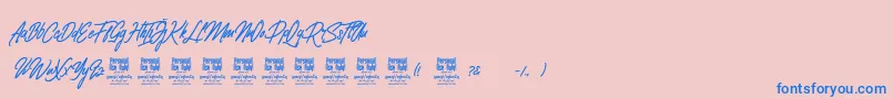 ClovvoPersonalUse Font – Blue Fonts on Pink Background