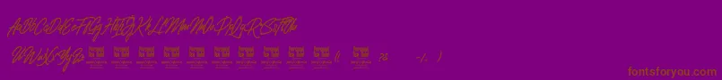 ClovvoPersonalUse Font – Brown Fonts on Purple Background