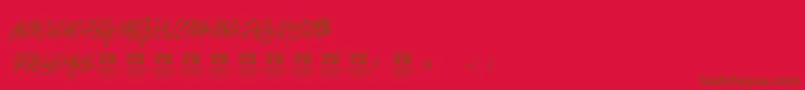 ClovvoPersonalUse Font – Brown Fonts on Red Background