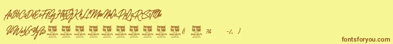 Шрифт ClovvoPersonalUse – коричневые шрифты на жёлтом фоне
