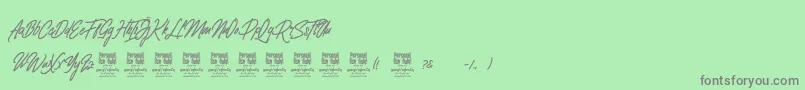ClovvoPersonalUse Font – Gray Fonts on Green Background
