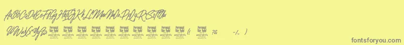 ClovvoPersonalUse Font – Gray Fonts on Yellow Background