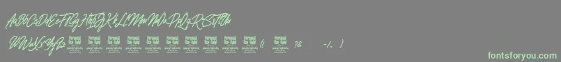 ClovvoPersonalUse Font – Green Fonts on Gray Background