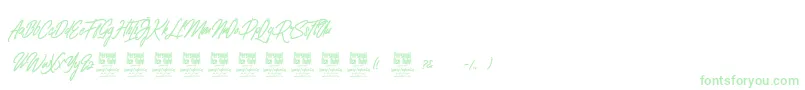 ClovvoPersonalUse Font – Green Fonts on White Background
