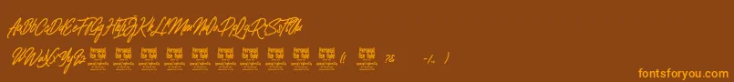 ClovvoPersonalUse Font – Orange Fonts on Brown Background