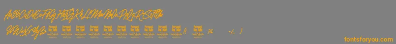 ClovvoPersonalUse Font – Orange Fonts on Gray Background