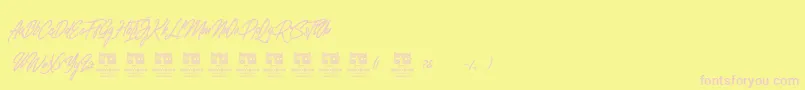 ClovvoPersonalUse Font – Pink Fonts on Yellow Background
