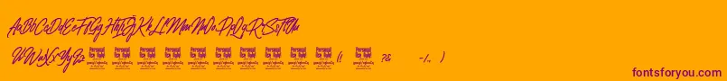 ClovvoPersonalUse Font – Purple Fonts on Orange Background