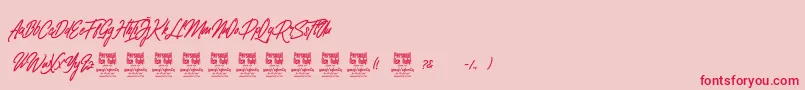 ClovvoPersonalUse Font – Red Fonts on Pink Background