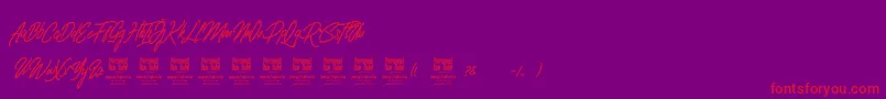 ClovvoPersonalUse Font – Red Fonts on Purple Background