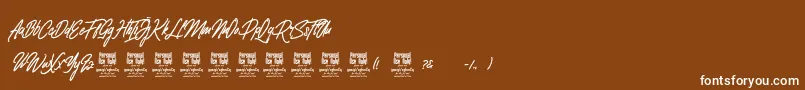 ClovvoPersonalUse-Schriftart – Weiße Schriften auf braunem Hintergrund
