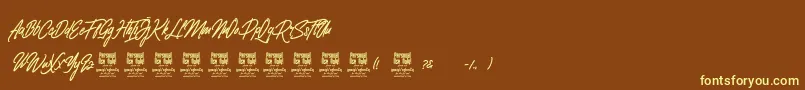 ClovvoPersonalUse Font – Yellow Fonts on Brown Background