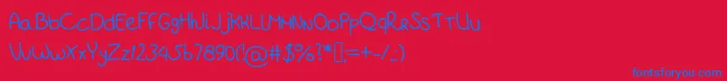 フォントFontbitch – 赤い背景に青い文字