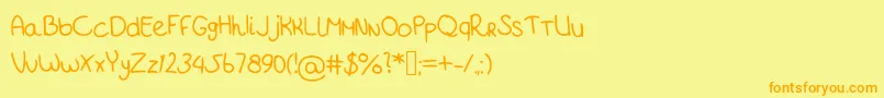 フォントFontbitch – オレンジの文字が黄色の背景にあります。