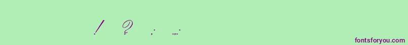 Fonte Imperial – fontes roxas em um fundo verde