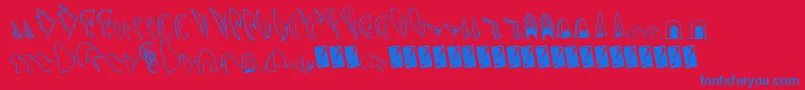 Creaturebuilderears Font – Blue Fonts on Red Background
