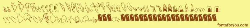 Шрифт Creaturebuilderears – коричневые шрифты на жёлтом фоне