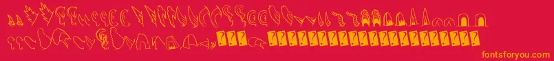 Creaturebuilderears Font – Orange Fonts on Red Background
