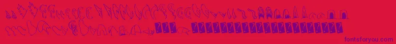 Creaturebuilderears Font – Purple Fonts on Red Background