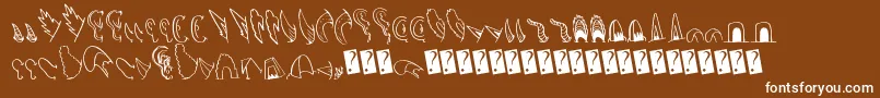 Шрифт Creaturebuilderears – белые шрифты на коричневом фоне
