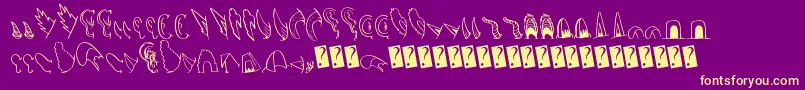 Creaturebuilderears Font – Yellow Fonts on Purple Background