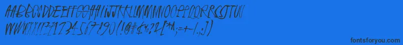 Rhinoceros Font – Black Fonts on Blue Background